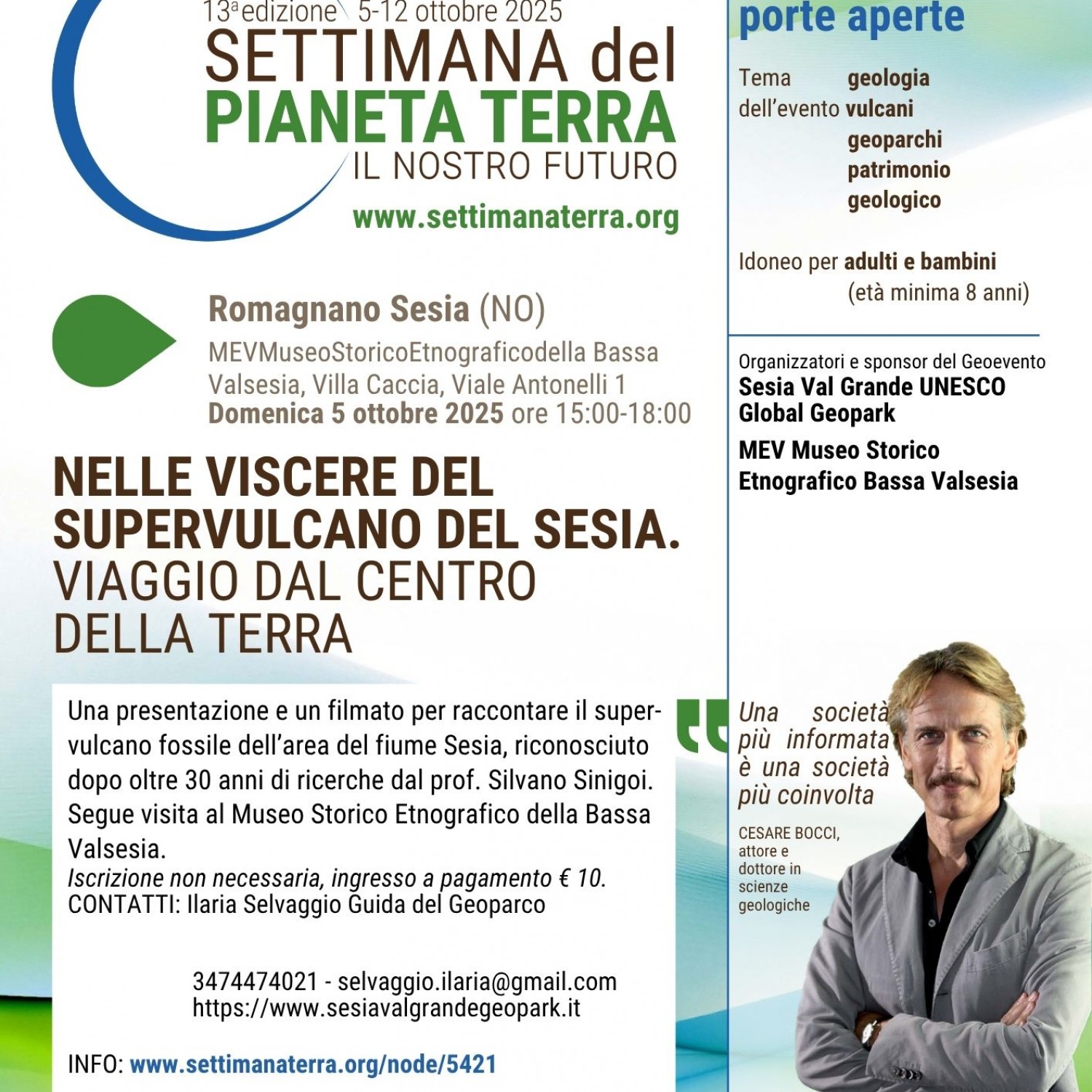 Settimana del Pianeta Terra - 5 ottobre 2025
